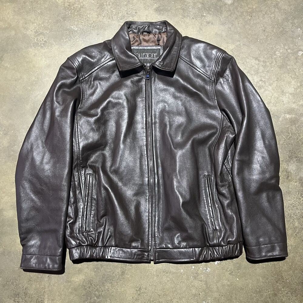 Vintage Y2k Collezione Brown Grunge Leather Jacket